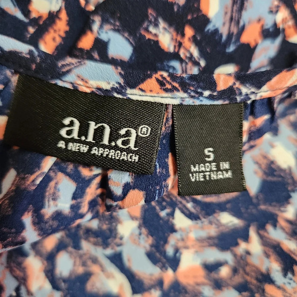 A.n.a navy‎ blue blouse size small - Picture 10 of 11